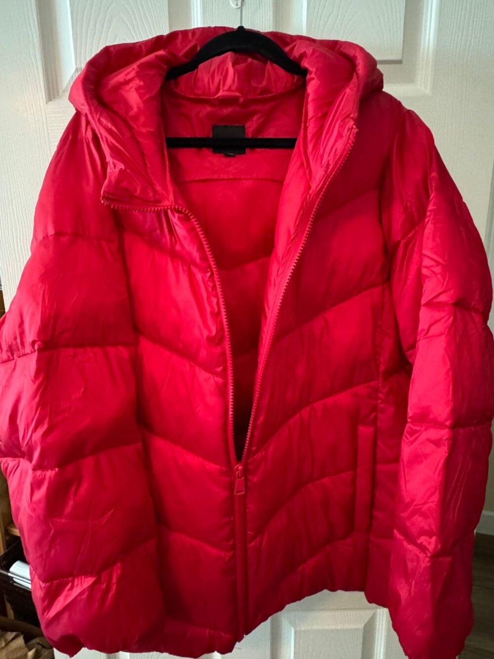 Lane Bryant 22/24 Red Puffer Hooded Winter Coat Jacket Like New